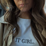 The T-SHIRT | White Cotton 'IT GIRL.' T-Shirt