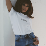 The T-SHIRT | White Cotton 'IT GIRL.' T-Shirt