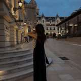 Style No.1 Black Satin Scarf Maxi Dress