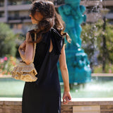 Style No.1 Black Satin Scarf Maxi Dress