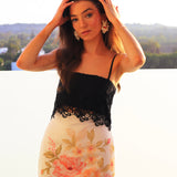 The Floral Painted Cotton Mini Skirt