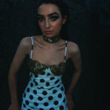 POLKA DOT LACE MINI DRESS
