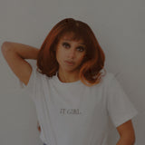The T-SHIRT | White Cotton 'IT GIRL.' T-Shirt