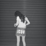 ICON LEOPARD DENIM MINI SKIRT