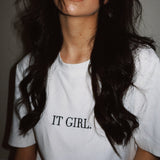 The T-SHIRT | White Cotton 'IT GIRL.' T-Shirt