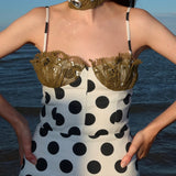 POLKA DOT LACE MINI DRESS