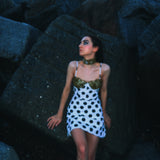 POLKA DOT LACE MINI DRESS
